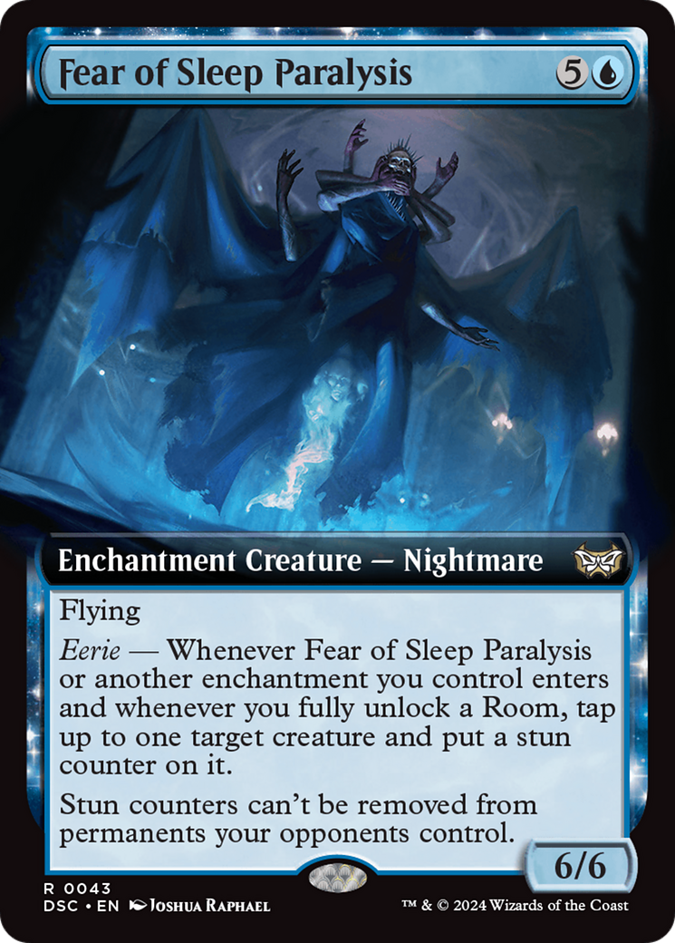 Fear of Sleep Paralysis (Extended Art) (DSC-043)  - Duskmourn: House of Horror Commander: (Extended Art, enchantment)