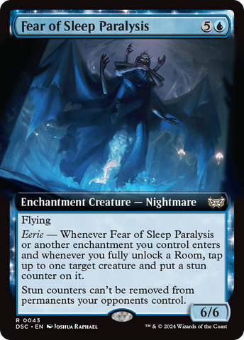 Fear of Sleep Paralysis (Extended Art) (DSC-043)  - Duskmourn: House of Horror Commander: (Extended Art, enchantment)