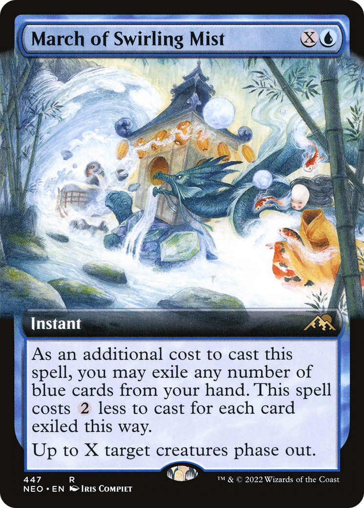March of Swirling Mist (Extended Art) (NEO-447) - Kamigawa: Neon Dynasty: (Extended Art) Foil