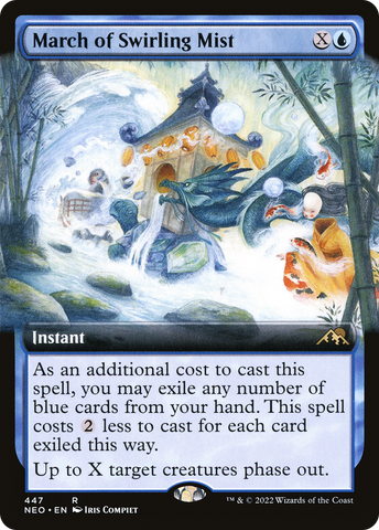 March of Swirling Mist (Extended Art) (NEO-447)  Foil - Kamigawa: Neon Dynasty: (Extended Art)