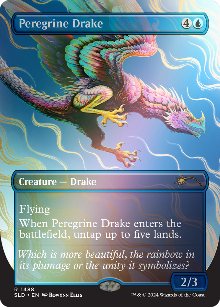 Peregrine Drake (Rainbow Foil) (SLD-1488)  Foil - Secret Lair Drop (Borderless)