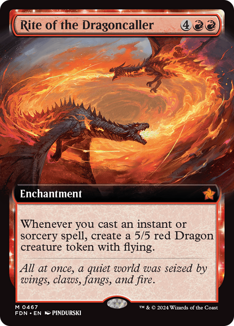 Rite of the Dragoncaller (Extended Art) (FDN-467)  - Foundations: (enchantment, Extended Art)