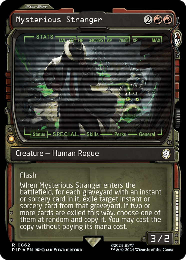 Mysterious Stranger (Showcase) (Surge Foil) (PIP-862)  Foil - Fallout: (Showcase)