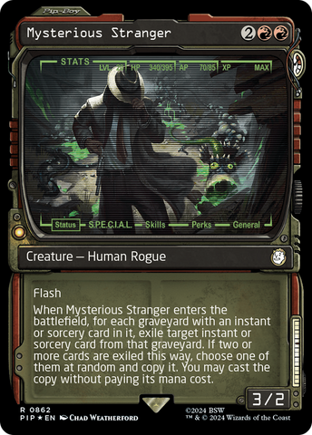 Mysterious Stranger (Showcase) (Surge Foil) (PIP-862) - Fallout: (Showcase) Foil