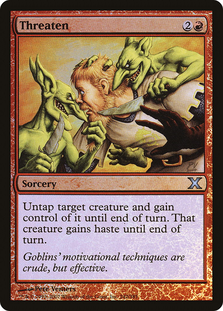 Threaten (10E-242★)  Foil - Tenth Edition
