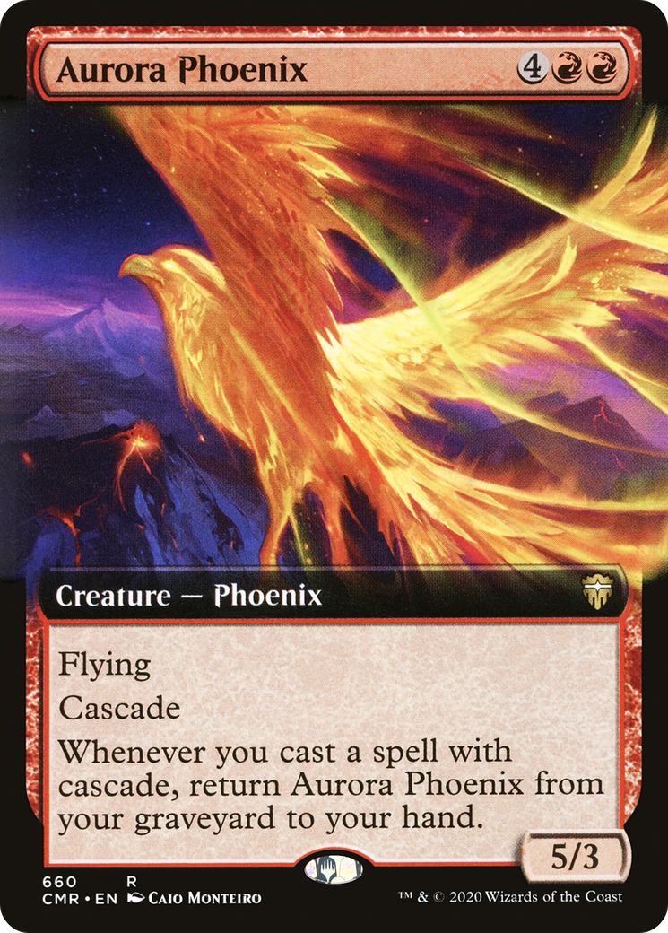 Aurora Phoenix (Extended Art) (CMR-660)  - Commander Legends: (Extended Art)