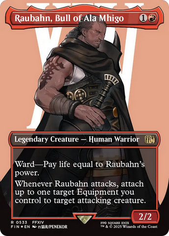 Raubahn, Bull of Ala Mhigo (Borderless) (Surge Foil) (FIN-533)  Foil - FINAL FANTASY