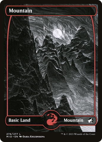 Mountain (274) (MID-274)  Foil - Innistrad: Midnight Hunt: (Full Art, Showcase)