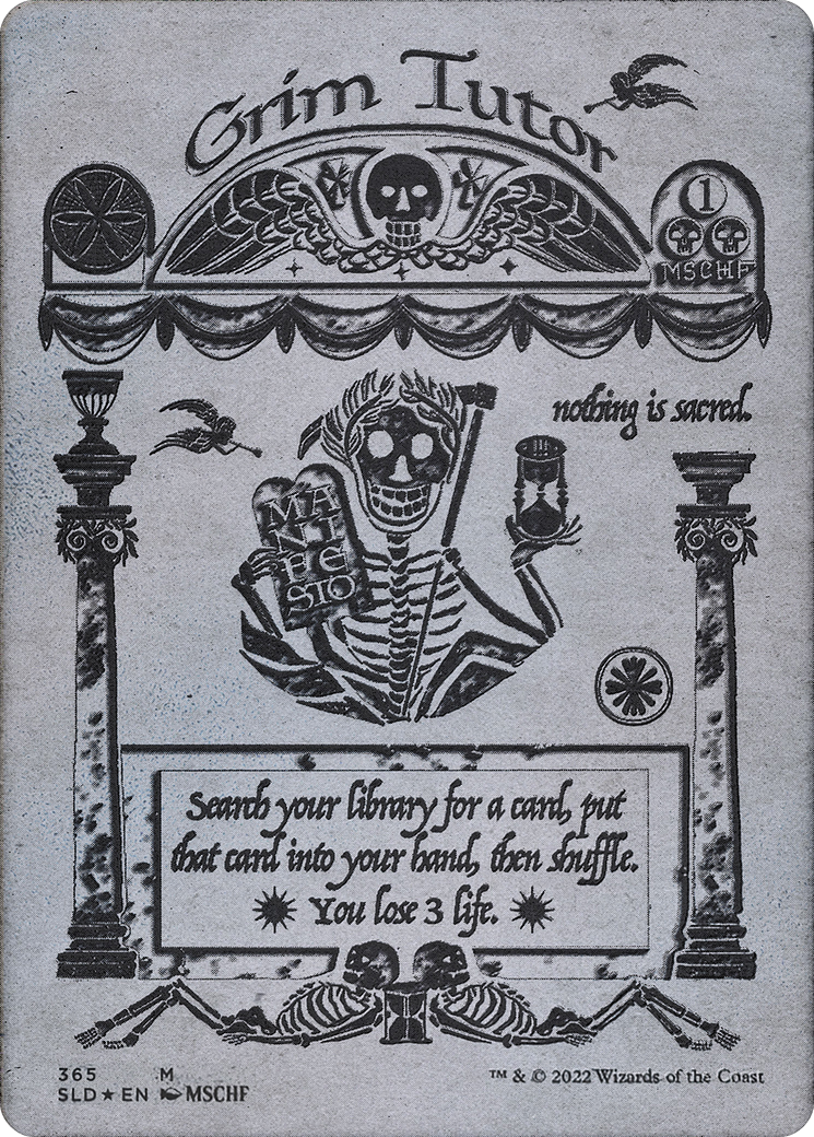Grim Tutor (Silver Laminate) (SLD-365)  Foil - Secret Lair Drop (Borderless)