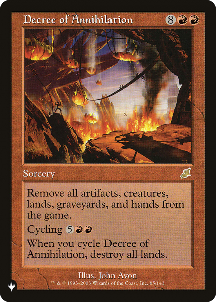 Decree of Annihilation (LIST-85/143)  - The List
