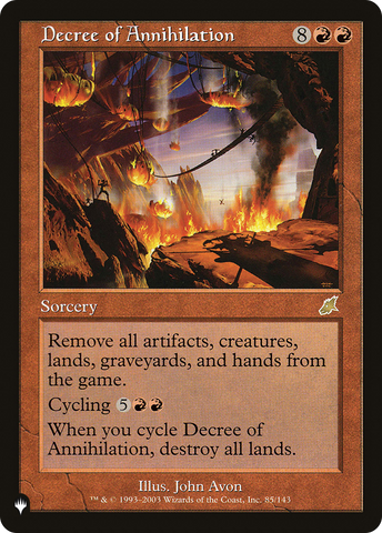 Decree of Annihilation (LIST-85/143)  - The List