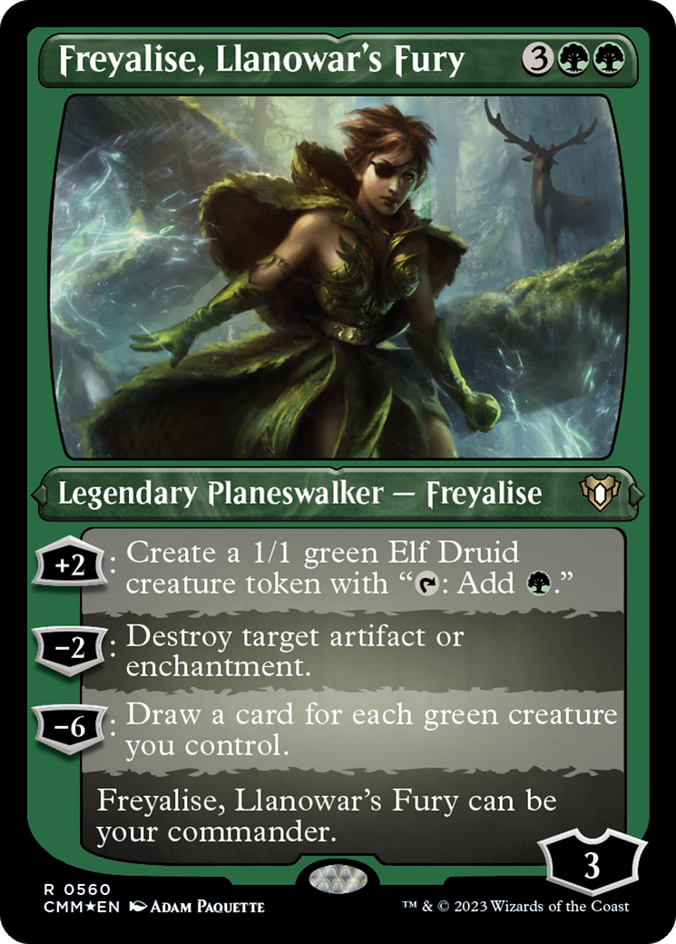 Freyalise, Llanowar's Fury (CMM-560)  Etched Foil - Commander Masters