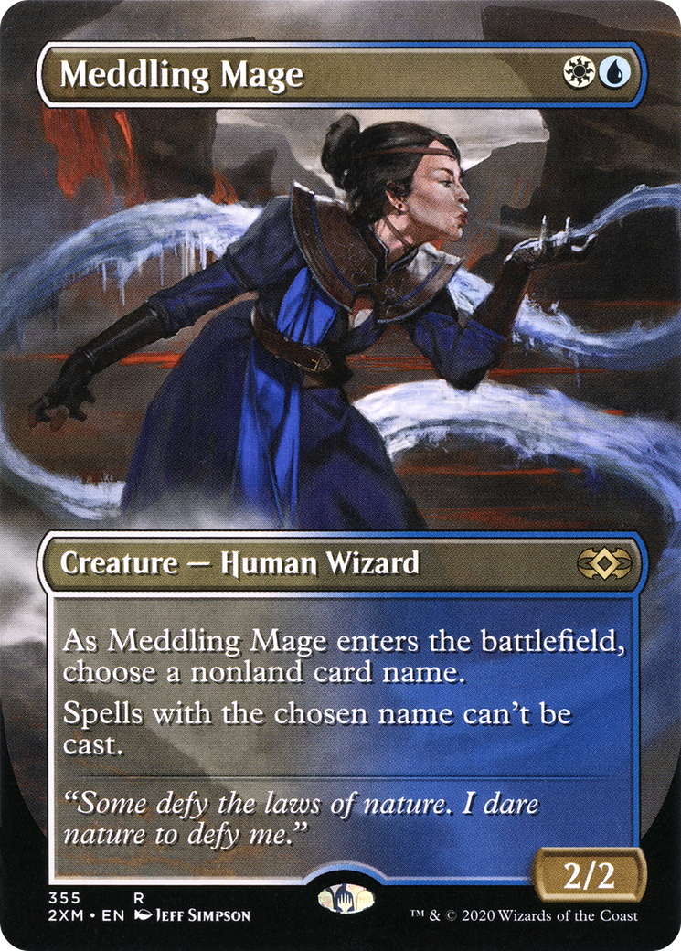 Meddling Mage (Borderless) (2XM-355)  - Double Masters