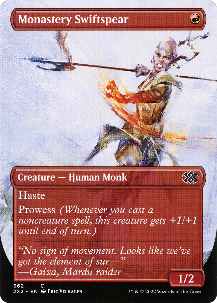 Monastery Swiftspear (Borderless) (2X2-362) - Double Masters 2022 (Borderless) Foil
