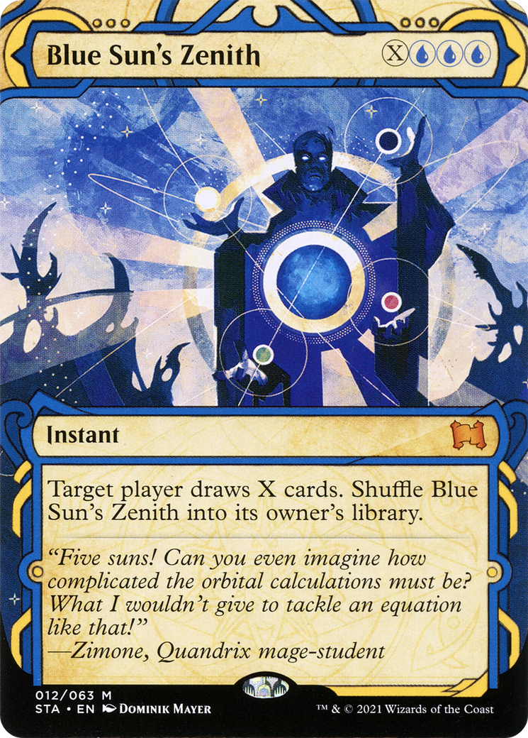 Blue Sun's Zenith (STA-012)  Foil - Strixhaven Mystical Archive: (Showcase) (Borderless)