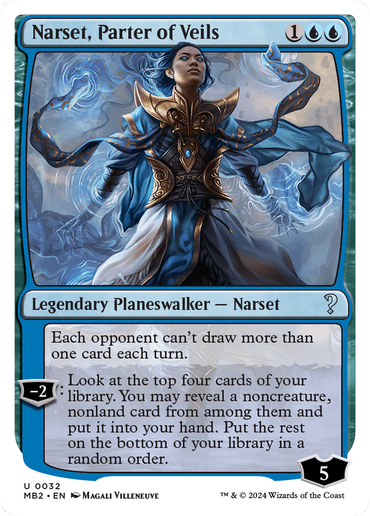 Narset, Parter of Veils (White Border) (MB2-032)  - Mystery Booster 2