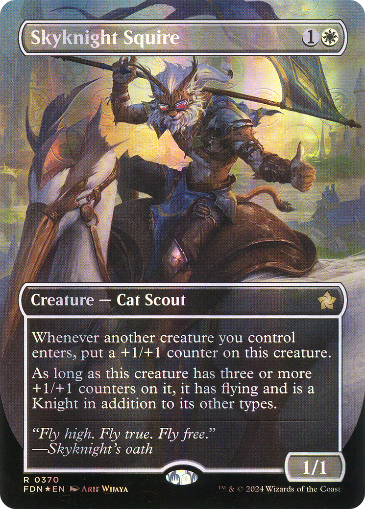 Skyknight Squire (Borderless) (Mana Foil) (FDN-370)  Foil - Foundations