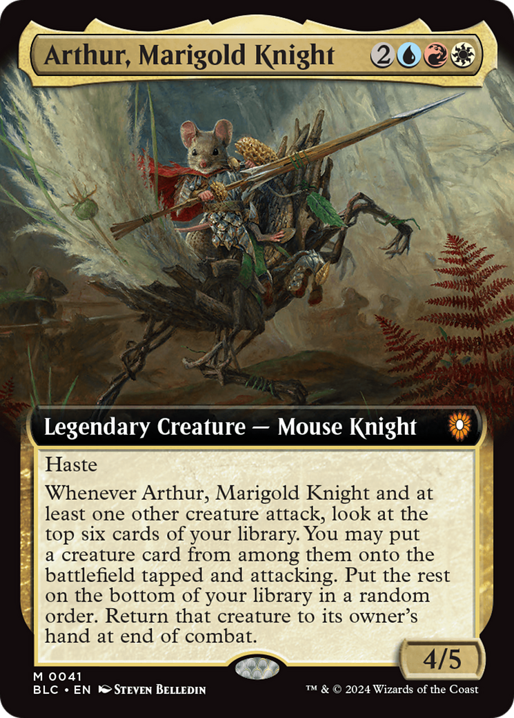 Arthur, Marigold Knight (Extended Art) (BLC-041)  Foil - Bloomburrow Commander