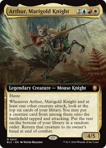 Arthur, Marigold Knight (Extended Art) (BLC-041)  Foil - Bloomburrow Commander
