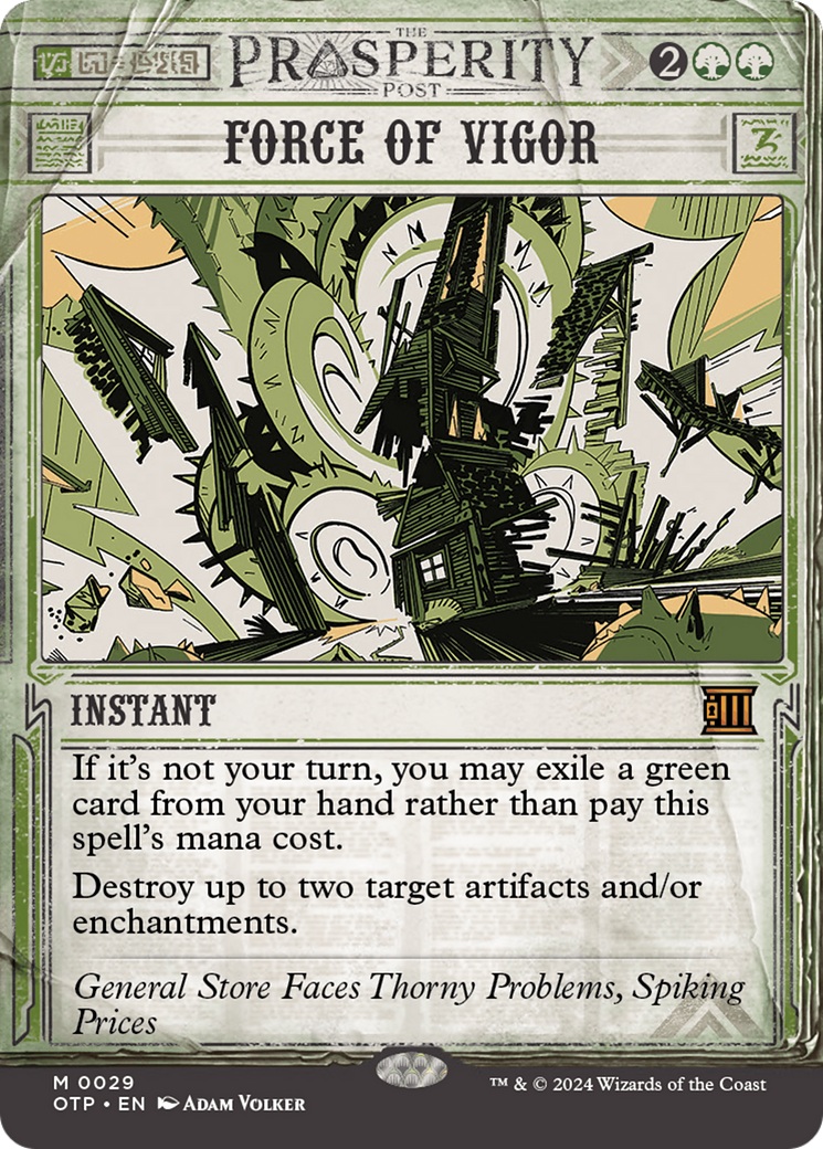 Force of Vigor (OTP-029)  Foil - Breaking News: (Showcase) (Borderless)