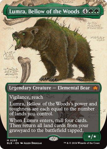 Lumra, Bellow of the Woods (Borderless) (0293) (BLB-293) - Bloomburrow: (Showcase) (Borderless) Foil