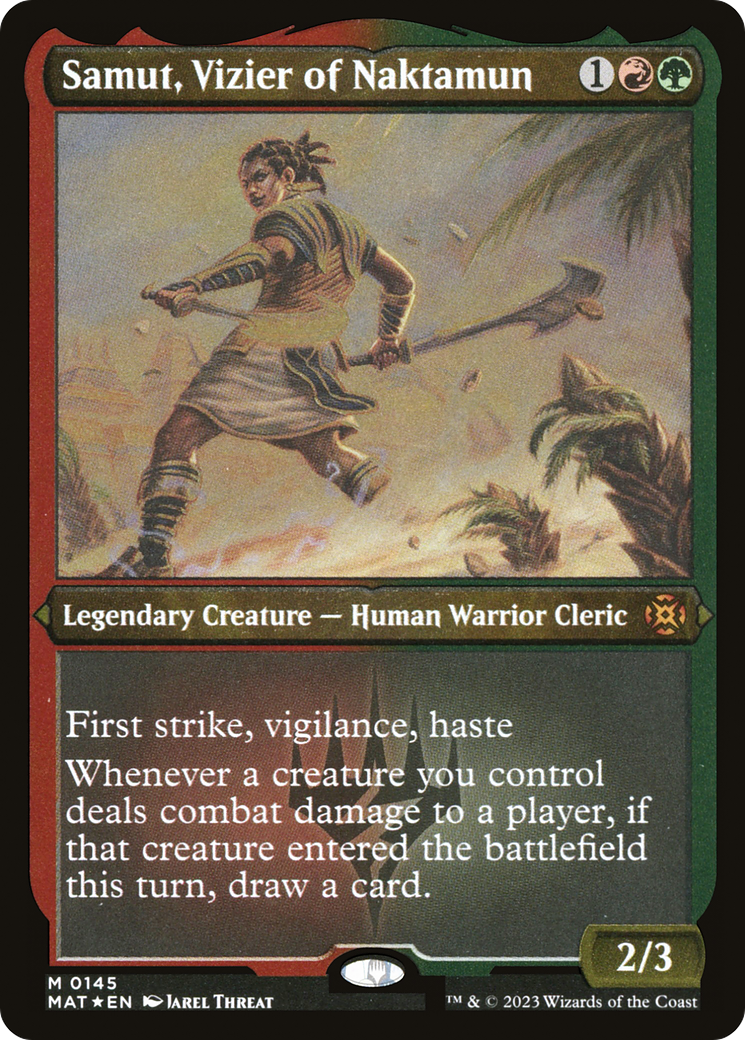 Samut, Vizier of Naktamun (MAT-145)  Etched Foil - March of the Machine: The Aftermath