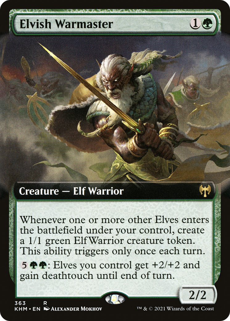 Elvish Warmaster (Extended Art) (KHM-363)  - Kaldheim: (Extended Art)