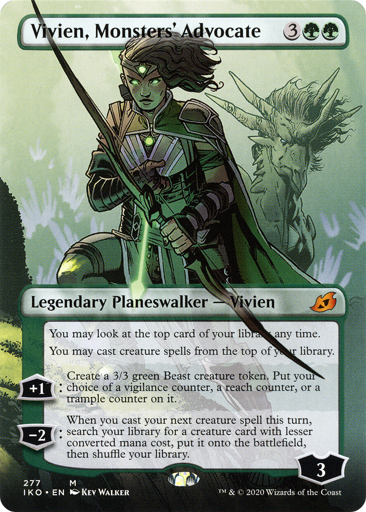Vivien, Monsters' Advocate (Borderless) (IKO-277)  Foil - Ikoria: Lair of Behemoths