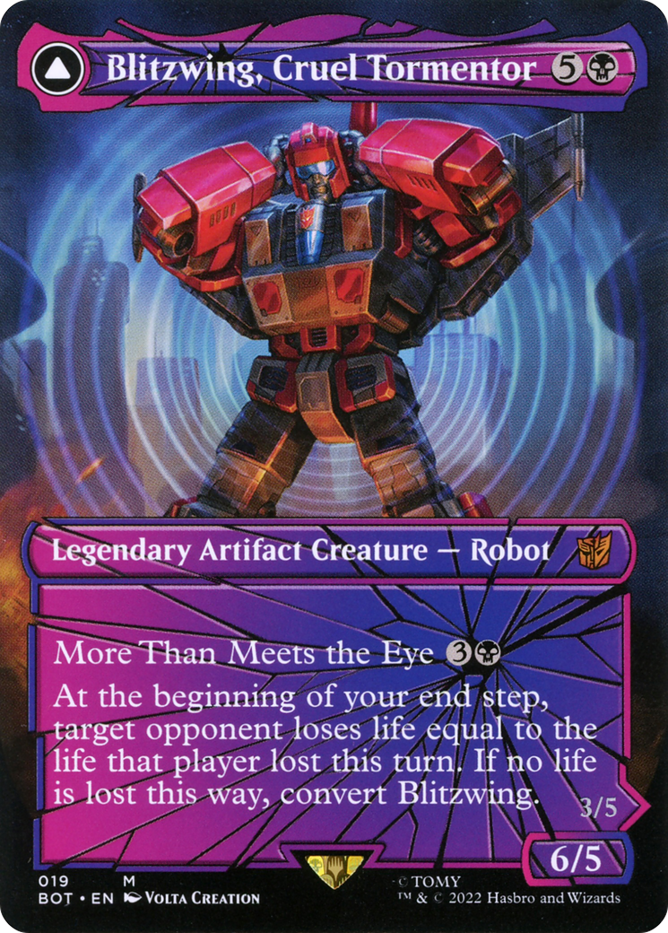 Blitzwing, Cruel Tormentor (Shattered Glass) (BOT-019)  Foil - Transformers: (convertdfc, shatteredglass) (Borderless)