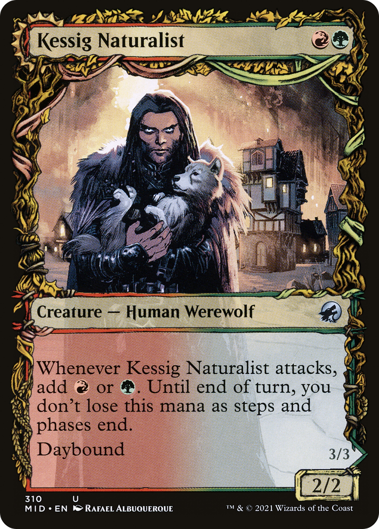 Kessig Naturalist (Showcase) (MID-310)  Foil - Innistrad: Midnight Hunt: (Showcase, Double Faced Transform)