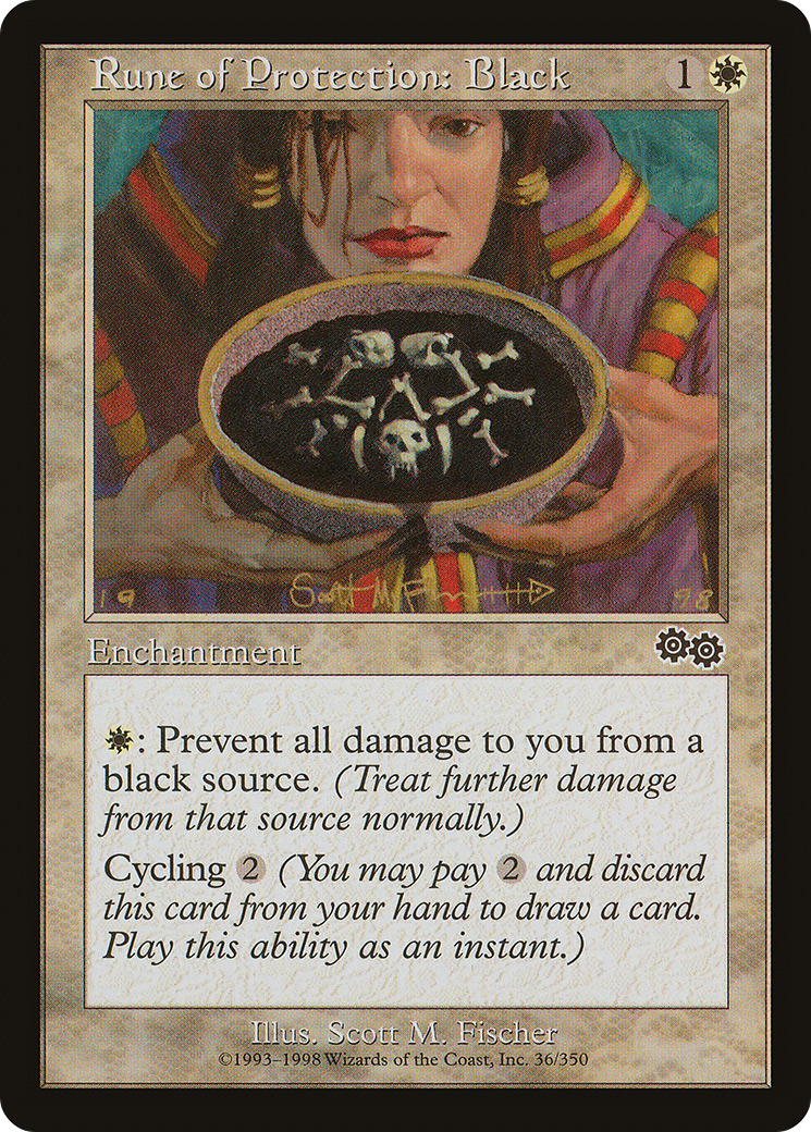 Rune of Protection: Black (USG-036) - Urza's Saga