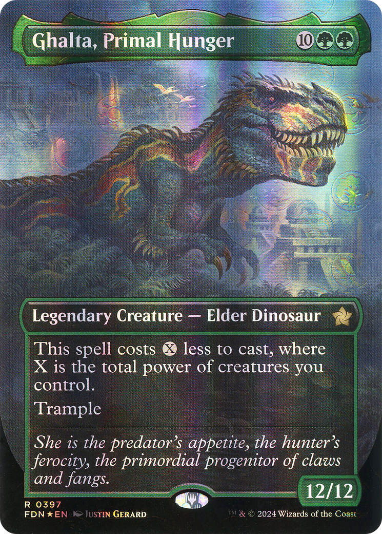 Ghalta, Primal Hunger (Borderless) (Mana Foil) (FDN-397)  Foil - Foundations