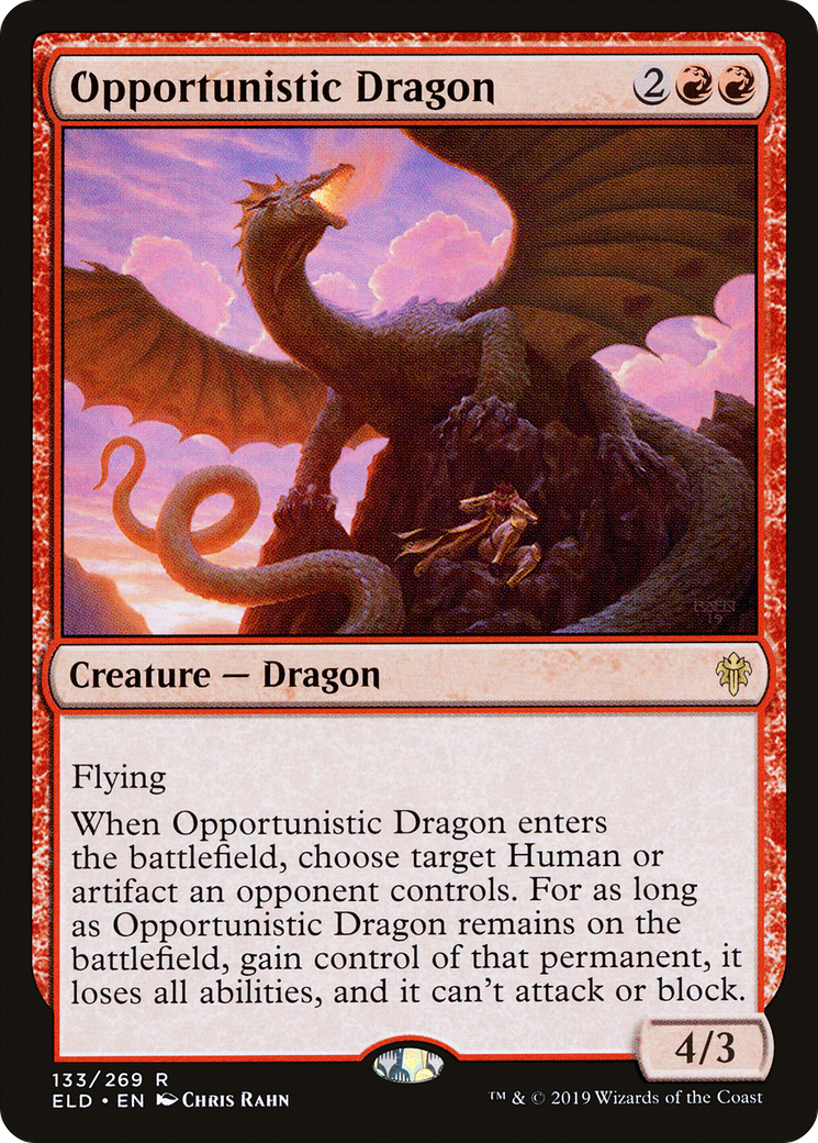Opportunistic Dragon (ELD-133)  - Throne of Eldraine
