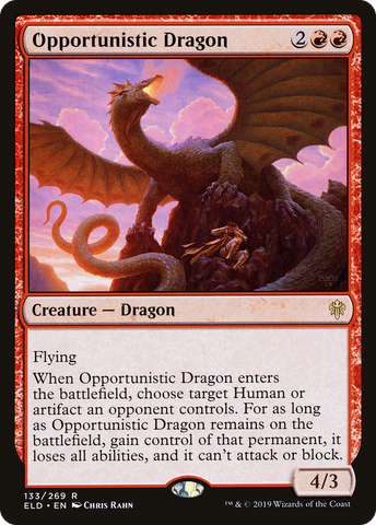 Opportunistic Dragon (ELD-133)  - Throne of Eldraine