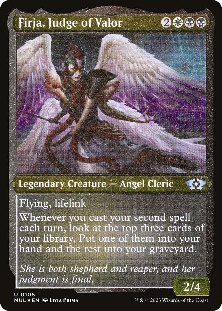 Firja, Judge of Valor (Foil Etched) (MUL-105)  Foil - Multiverse Legends