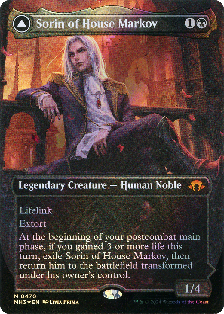 Sorin of House Markov (Borderless) (Textured Foil) (MH3-470)  Foil - Modern Horizons 3