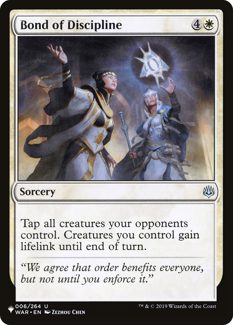 Bond of Discipline (LIST-WAR-6)  - The List