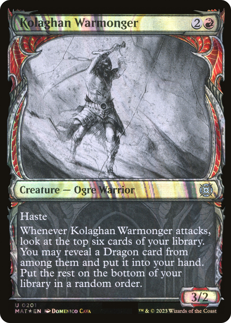 Kolaghan Warmonger (Halo Foil) (MAT-201)  Foil - March of the Machine: The Aftermath: (Showcase)