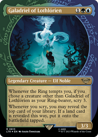 Galadriel of Lothlorien (Showcase) (Surge Foil) (LTR-813)  Foil - The Lord of the Rings: Tales of Middle-earth: (Showcase) (Borderless)