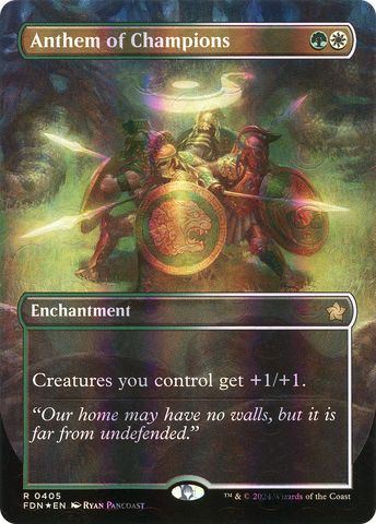 Anthem of Champions (FDN-405) - Foundations: (enchantment) (Borderless) Foil