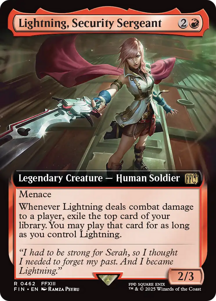 Lightning, Security Sergeant (FIN-462) - FINAL FANTASY: (Extended Art) Foil