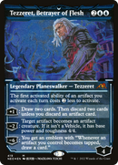 Tezzeret, Betrayer of Flesh (NEO-419) - Kamigawa: Neon Dynasty: (Showcase) Etched Foil