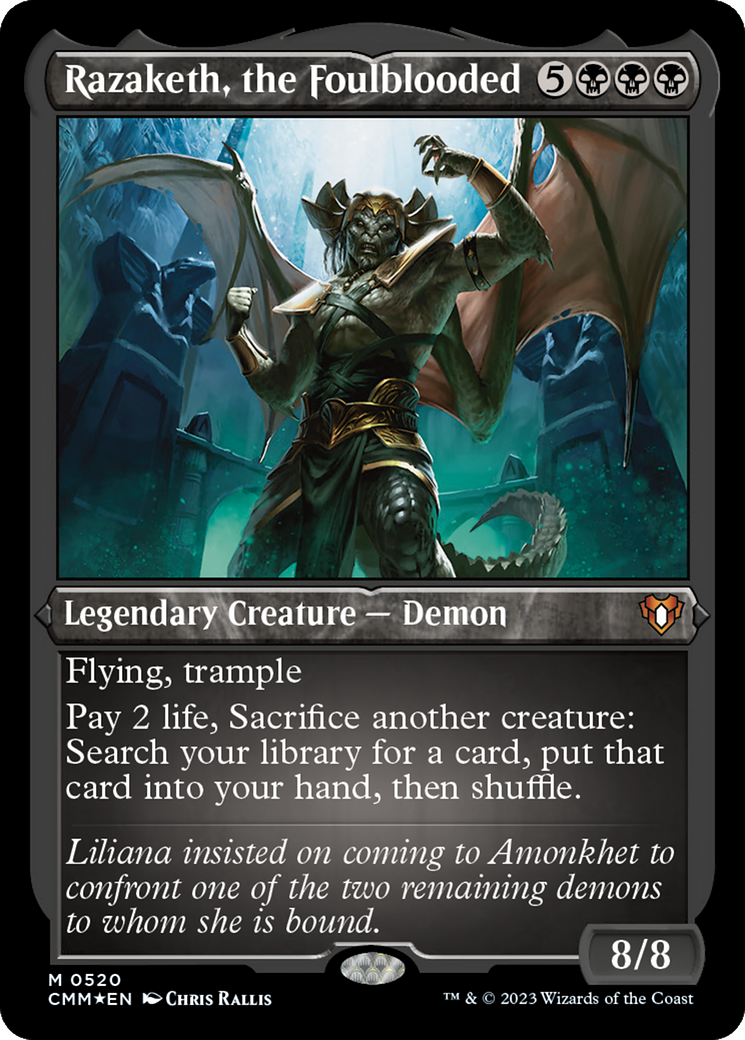 Razaketh, the Foulblooded (CMM-520)  Etched Foil - Commander Masters