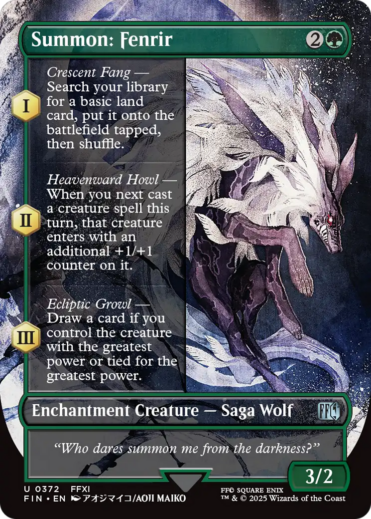 Summon: Fenrir (Borderless) (FIN-372)  Foil - FINAL FANTASY: (enchantment)