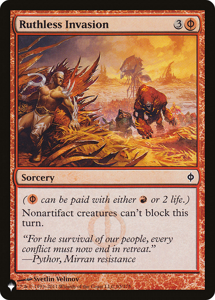 Ruthless Invasion (LIST-NPH-93)  - The List