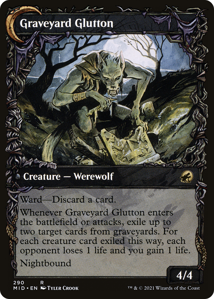 Graveyard Trespasser (Showcase) (MID-290)  - Innistrad: Midnight Hunt: (Showcase, Double Faced Transform)