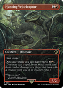 Hunting Velociraptor (Borderless) (Emblem) (REX-030)  Foil - Jurassic World Collection
