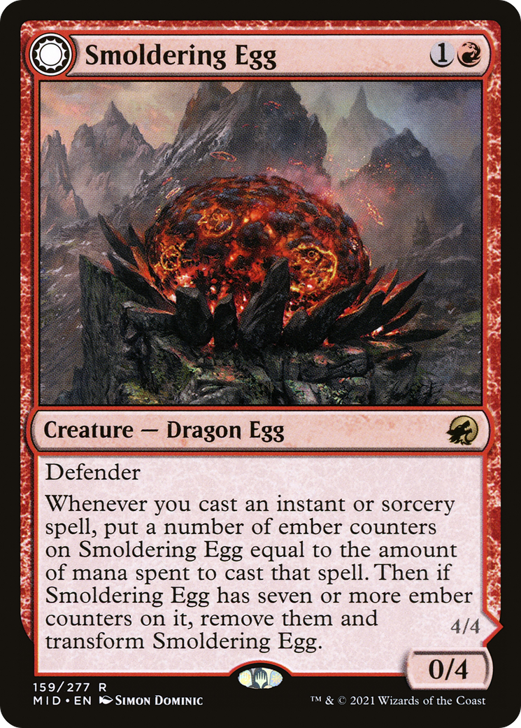 Smoldering Egg (MID-159)  - Innistrad: Midnight Hunt: (Double Faced Transform)