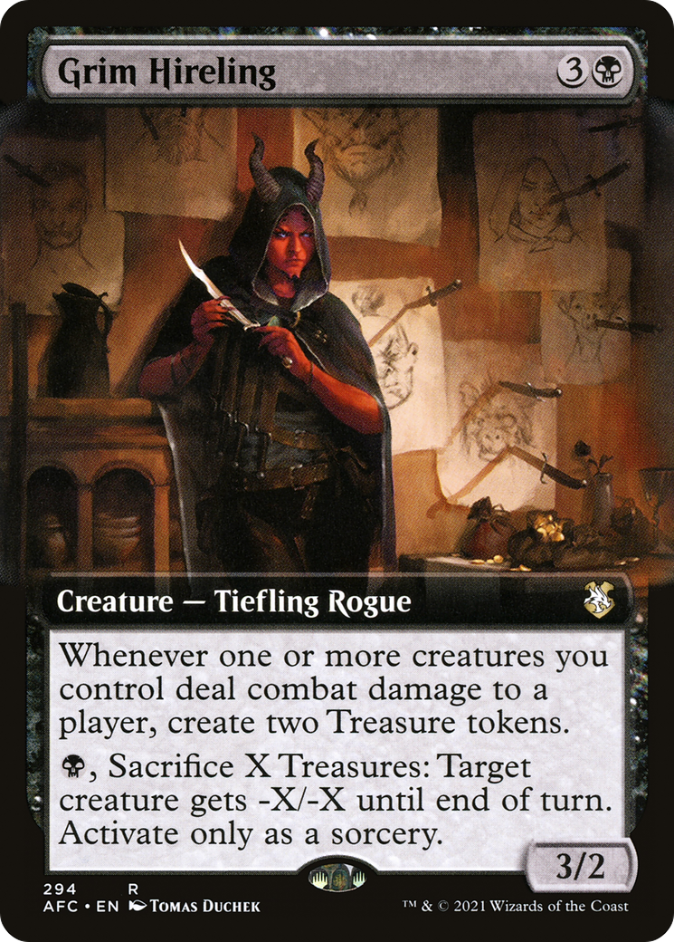 Grim Hireling (Extended Art) (AFC-294)  - Forgotten Realms Commander: (Extended Art)