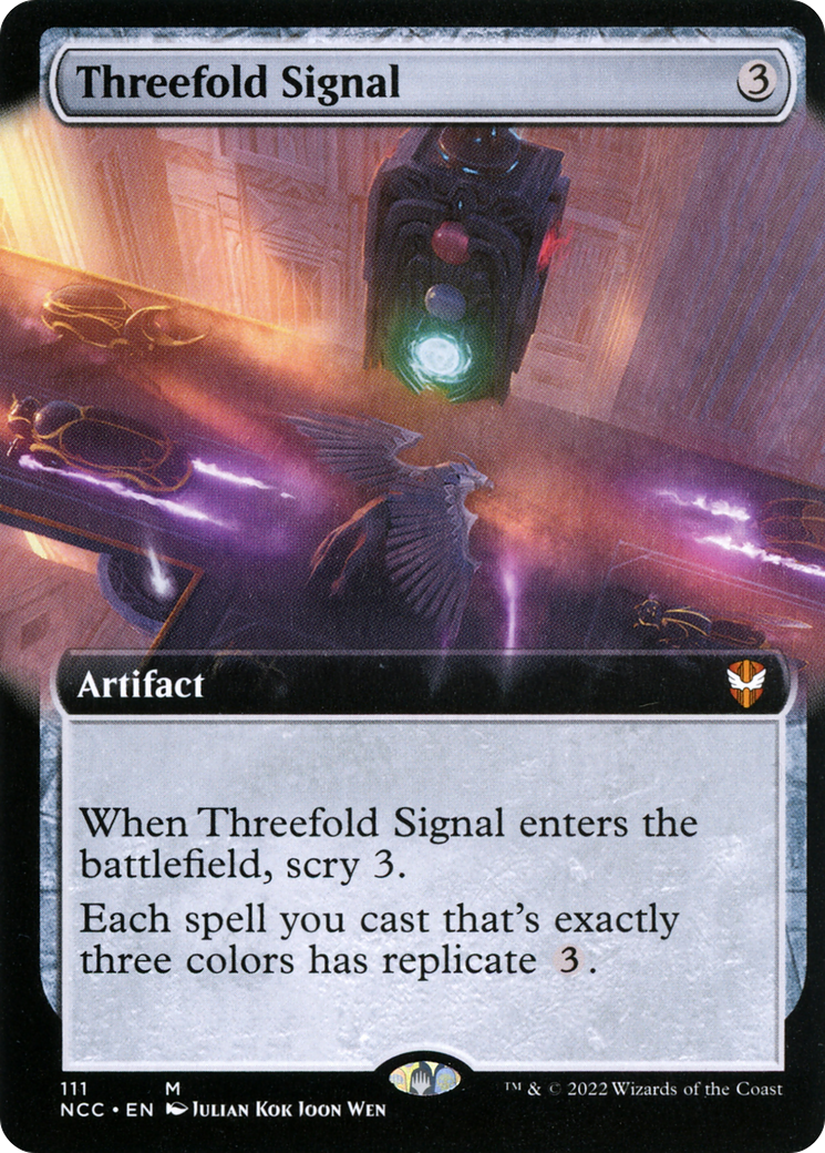 Threefold Signal (Extended Art) (NCC-111)  - New Capenna Commander: (Extended Art)